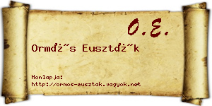 Ormós Euszták névjegykártya